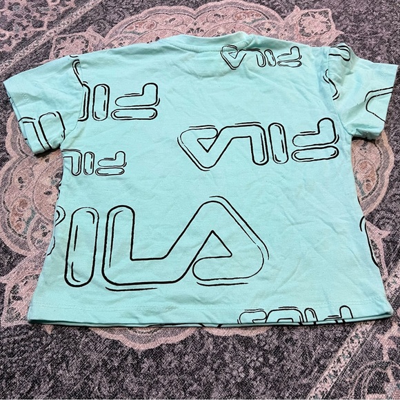 Turquoise Fila crop tee bubble letters - Picture 4 of 5